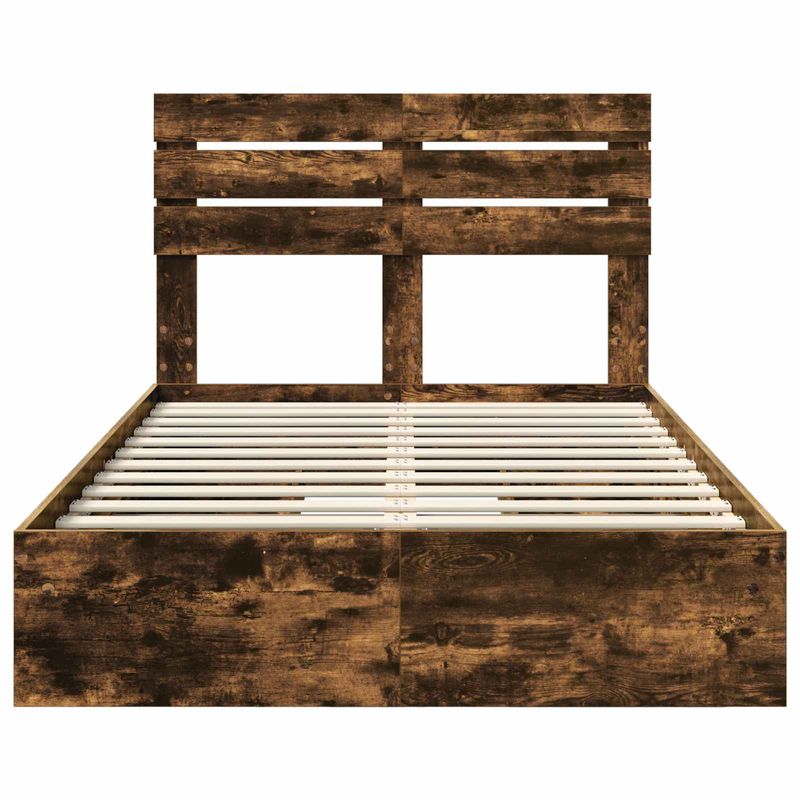 Casa si Gradina - Mobilier - Paturi si accesorii - Paturi - Pat cu storage Stejar fumuriu 135 x 190 cm Lemn compozit - Infinity.ro
