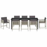 Casa si Gradina - Gradina si terasa - Mobilier exterior - Scaune si sezlonguri gradina - Set de masa pentru gradina 9 pcs Gri deschis poliratan - Infinity.ro