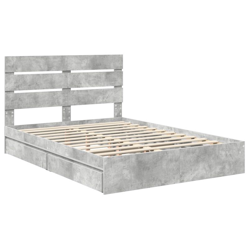 Casa si Gradina - Mobilier - Paturi si accesorii - Paturi - Pat cu storage Gri din beton 150 x 200 cm Lemn compozit - Infinity.ro