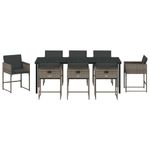 Casa si Gradina - Gradina si terasa - Mobilier exterior - Scaune si sezlonguri gradina - Set de masa pentru gradina 9 pcs Gri poliratan - Infinity.ro