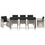 Casa si Gradina - Gradina si terasa - Mobilier exterior - Scaune si sezlonguri gradina - Set de masa pentru gradina 9 pcs Gri deschis poliratan - Infinity.ro