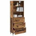 Casa si Gradina - Mobilier - Comode si corpuri - Comode - Bufet cu sertar 2 pcs Lemn Vechi Lemn Stratificat si Sticla - Infinity.ro