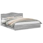 Casa si Gradina - Mobilier - Paturi si accesorii - Paturi - Pat cu storage cu sertar Gri Sonoma 180 x 200 cm Lemn compozit - Infinity.ro