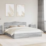 Casa si Gradina - Mobilier - Paturi si accesorii - Paturi - Pat cu storage cu sertar Gri Sonoma 180 x 200 cm Lemn compozit - Infinity.ro