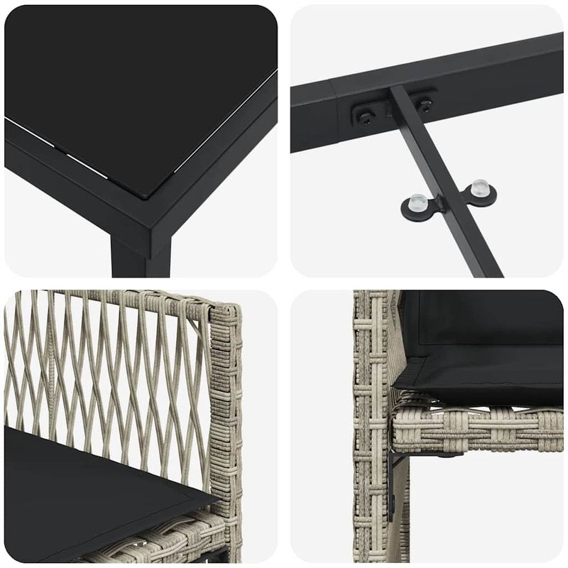Casa si Gradina - Gradina si terasa - Mobilier exterior - Scaune si sezlonguri gradina - Set de masa pentru gradina 9 pcs Gri deschis poliratan - Infinity.ro