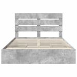 Casa si Gradina - Mobilier - Paturi si accesorii - Paturi - Pat cu storage Gri din beton 150 x 200 cm Lemn compozit - Infinity.ro