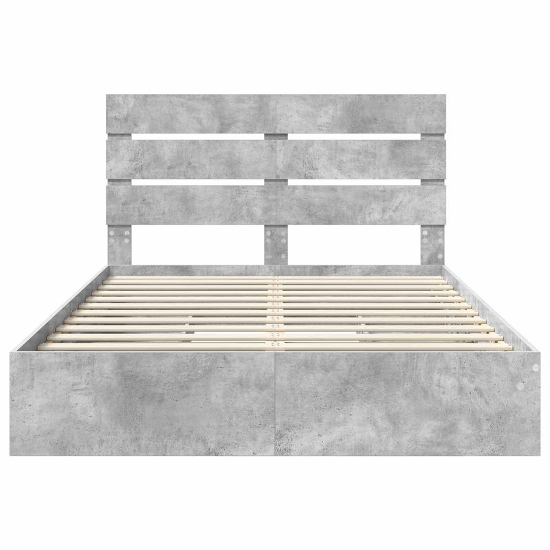 Casa si Gradina - Mobilier - Paturi si accesorii - Paturi - Pat cu storage Gri din beton 150 x 200 cm Lemn compozit - Infinity.ro