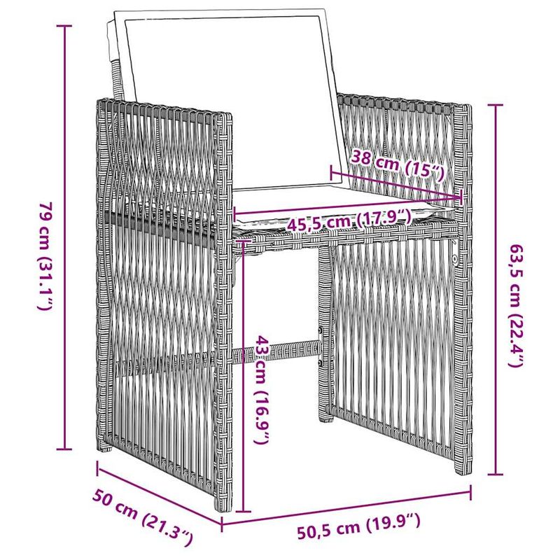 Casa si Gradina - Gradina si terasa - Mobilier exterior - Scaune si sezlonguri gradina - Set de masa pentru gradina 9 pcs Gri deschis poliratan - Infinity.ro