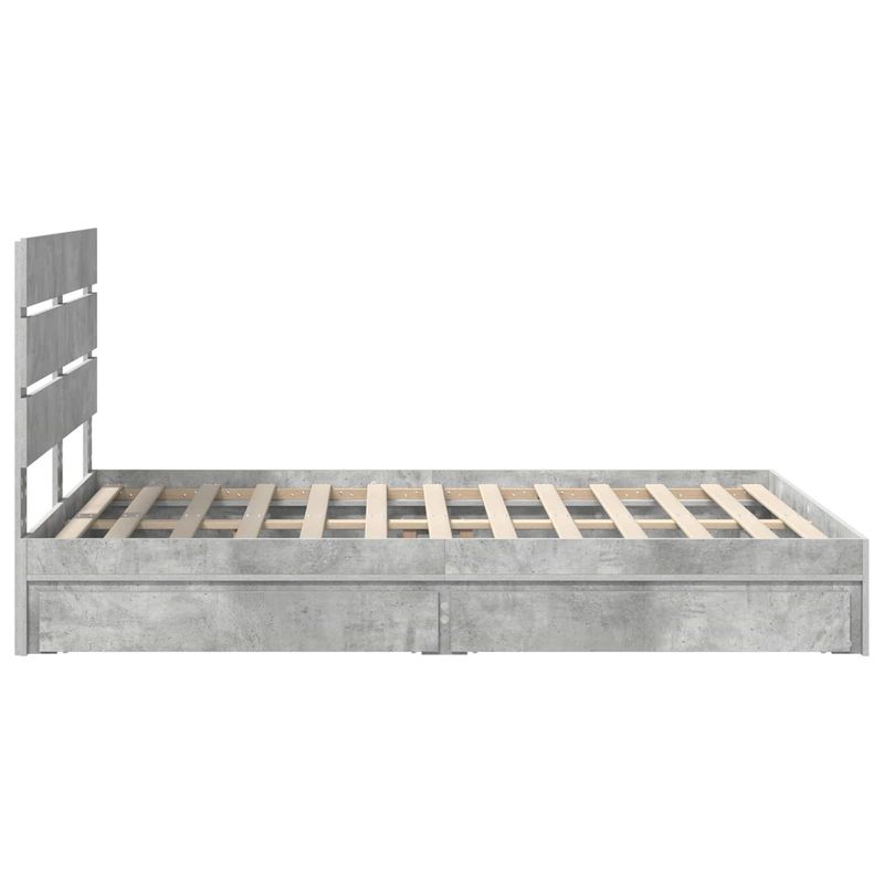 Casa si Gradina - Mobilier - Paturi si accesorii - Paturi - Pat cu storage Gri din beton 150 x 200 cm Lemn compozit - Infinity.ro