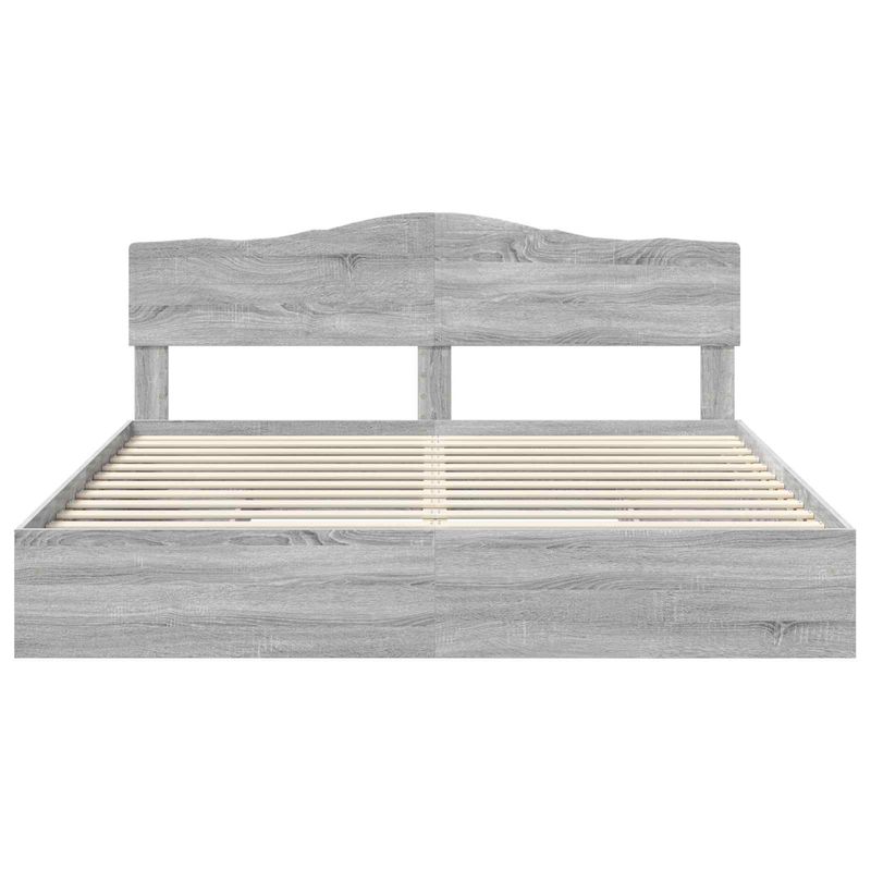 Casa si Gradina - Mobilier - Paturi si accesorii - Paturi - Pat cu storage cu sertar Gri Sonoma 180 x 200 cm Lemn compozit - Infinity.ro