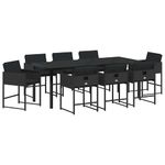 Casa si Gradina - Gradina si terasa - Mobilier exterior - Scaune si sezlonguri gradina - Set de masa pentru gradina 9 pcs Negru poliratan - Infinity.ro