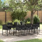 Casa si Gradina - Gradina si terasa - Mobilier exterior - Scaune si sezlonguri gradina - Set de masa pentru gradina 9 pcs Negru poliratan - Infinity.ro