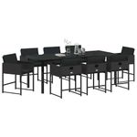Casa si Gradina - Gradina si terasa - Mobilier exterior - Scaune si sezlonguri gradina - Set de masa pentru gradina 9 pcs Negru poliratan - Infinity.ro