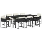Casa si Gradina - Gradina si terasa - Mobilier exterior - Scaune si sezlonguri gradina - Set de masa pentru gradina 9 pcs Negru poliratan - Infinity.ro