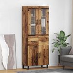 Casa si Gradina - Mobilier - Comode si corpuri - Comode - Bufet cu sertar 2 pcs Lemn Vechi Lemn Stratificat si Sticla - Infinity.ro