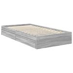 Casa si Gradina - Mobilier - Paturi si accesorii - Paturi - Pat cu storage cu sertar Gri Sonoma 100 x 200 cm Lemn compozit - Infinity.ro