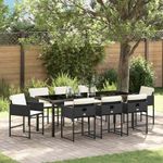 Casa si Gradina - Gradina si terasa - Mobilier exterior - Scaune si sezlonguri gradina - Set de masa pentru gradina 9 pcs Negru poliratan - Infinity.ro