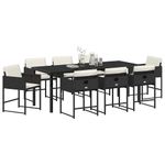 Casa si Gradina - Gradina si terasa - Mobilier exterior - Scaune si sezlonguri gradina - Set de masa pentru gradina 9 pcs Negru poliratan - Infinity.ro