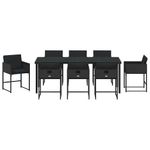 Casa si Gradina - Gradina si terasa - Mobilier exterior - Scaune si sezlonguri gradina - Set de masa pentru gradina 9 pcs Negru poliratan - Infinity.ro