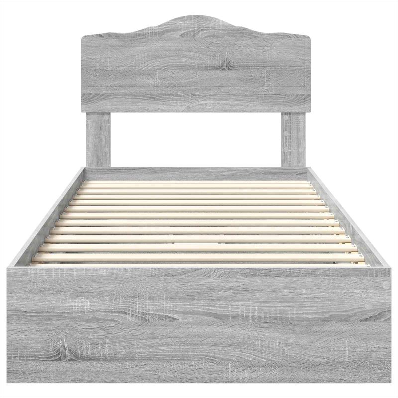 Casa si Gradina - Mobilier - Paturi si accesorii - Paturi - Pat cu storage cu sertar Gri Sonoma 100 x 200 cm Lemn compozit - Infinity.ro