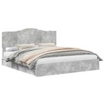 Casa si Gradina - Mobilier - Paturi si accesorii - Paturi - Pat cu storage Gri din beton 180 x 200 cm Lemn compozit - Infinity.ro