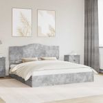 Casa si Gradina - Mobilier - Paturi si accesorii - Paturi - Pat cu storage Gri din beton 180 x 200 cm Lemn compozit - Infinity.ro