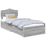 Casa si Gradina - Mobilier - Paturi si accesorii - Paturi - Cadru de pat cu headboard Gri Sonoma 75 x 190 cm Lemn compozit - Infinity.ro