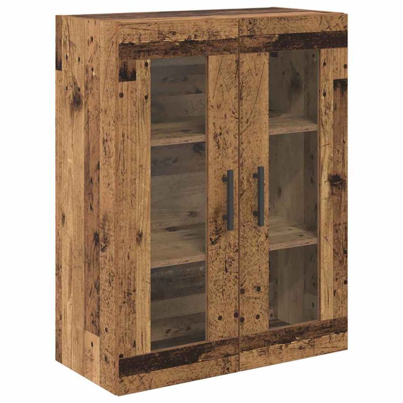 Casa si Gradina - Mobilier - Comode si corpuri - Comode - Bufet cu sertar 2 pcs Lemn Vechi Lemn Stratificat si Sticla - Infinity.ro
