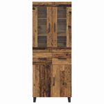 Casa si Gradina - Mobilier - Comode si corpuri - Comode - Bufet cu sertar 2 pcs Lemn Vechi Lemn Stratificat si Sticla - Infinity.ro