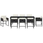 Casa si Gradina - Gradina si terasa - Mobilier exterior - Scaune si sezlonguri gradina - Set de masa pentru gradina 9 pcs Negru poliratan - Infinity.ro