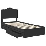 Casa si Gradina - Mobilier - Paturi si accesorii - Paturi - Pat cu storage cu headboard Negru 90 x 190 cm Lemn compozit - Infinity.ro