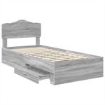 Casa si Gradina - Mobilier - Paturi si accesorii - Paturi - Cadru de pat cu headboard Gri Sonoma 75 x 190 cm Lemn compozit - Infinity.ro