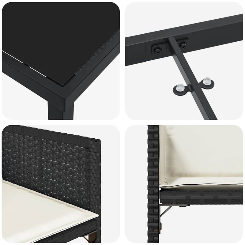 Casa si Gradina - Gradina si terasa - Mobilier exterior - Scaune si sezlonguri gradina - Set de masa pentru gradina 9 pcs Negru poliratan - Infinity.ro