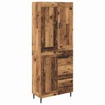Casa si Gradina - Mobilier - Comode si corpuri - Comode - Bufet cu sertar 2 pcs Lemn Vechi Lemn Stratificat si Sticla - Infinity.ro