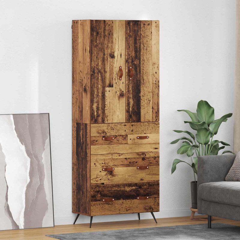 Casa si Gradina - Mobilier - Comode si corpuri - Corpuri bucatarie - Bufet Pe perete Lemn Vechi 69,5 x 34 x 180 cm Lemn compozit - Infinity.ro