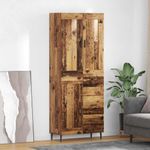Casa si Gradina - Mobilier - Comode si corpuri - Comode - Bufet cu sertar 2 pcs Lemn Vechi Lemn Stratificat si Sticla - Infinity.ro