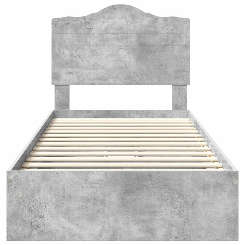 Casa si Gradina - Mobilier - Paturi si accesorii - Paturi - Pat cu storage Gri din beton 100 x 200 cm Lemn compozit - Infinity.ro