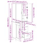 Casa si Gradina - Mobilier - Comode si corpuri - Comode - Bufet Lemn Vechi 69,5 x 34 x 180 cm Lemn Stratificat si Sticla - Infinity.ro