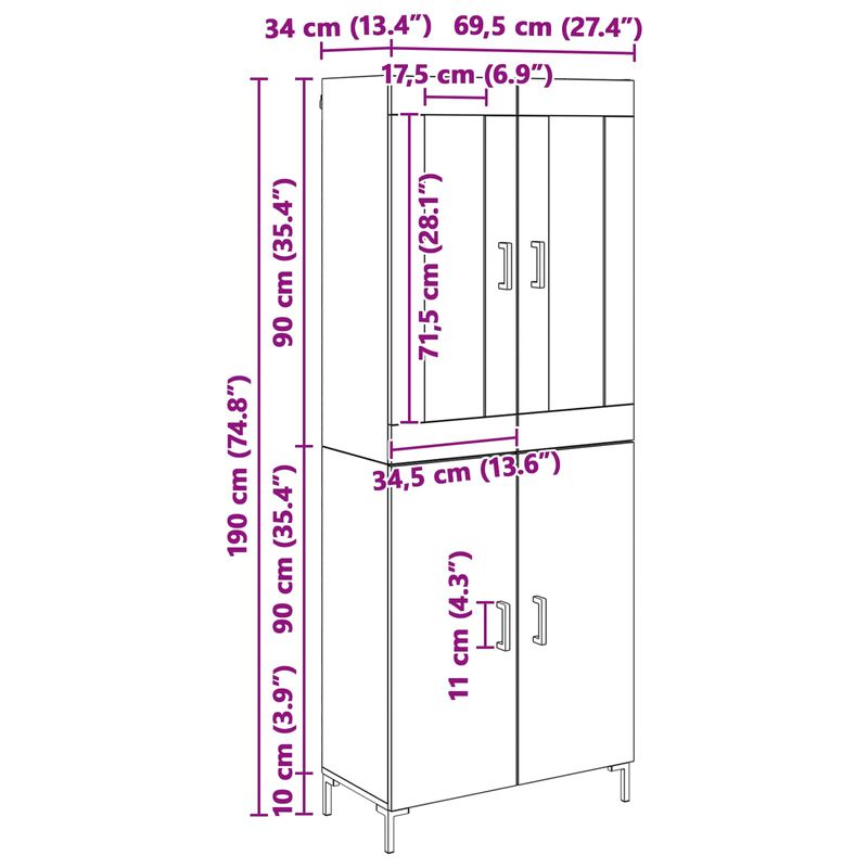 Casa si Gradina - Mobilier - Comode si corpuri - Comode - Bufet 2 pcs Stejar Negru Lemn compozit - Infinity.ro