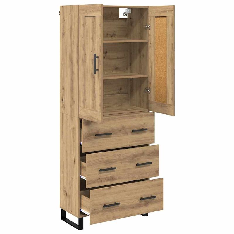 Casa si Gradina - Mobilier - Comode si corpuri - Comode - Bufet 2 pcs Stejar Artizanal Lemn Stratificat si Sticla - Infinity.ro