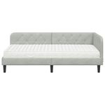Casa si Gradina - Mobilier - Paturi si accesorii - Paturi - Cadru de pat coltar cu saltea Gri deschis 100 x 200 cm Catifea - Infinity.ro