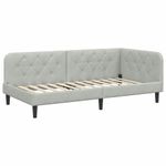 Casa si Gradina - Mobilier - Paturi si accesorii - Paturi - Cadru de pat coltar cu saltea Gri deschis 100 x 200 cm Catifea - Infinity.ro