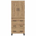 Casa si Gradina - Mobilier - Comode si corpuri - Comode - Bufet 2 pcs Stejar Artizanal Lemn Stratificat si Sticla - Infinity.ro