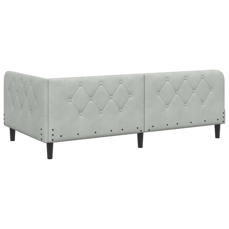 Casa si Gradina - Mobilier - Paturi si accesorii - Paturi - Cadru de pat coltar cu saltea Gri deschis 100 x 200 cm Catifea - Infinity.ro