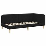 Casa si Gradina - Mobilier - Paturi si accesorii - Paturi - Cadru de pat coltar cu saltea Negru 90 x 200 cm tesatura - Infinity.ro