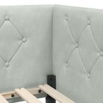 Casa si Gradina - Mobilier - Paturi si accesorii - Paturi - Cadru de pat coltar cu saltea Gri deschis 100 x 200 cm Catifea - Infinity.ro