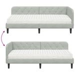 Casa si Gradina - Mobilier - Paturi si accesorii - Paturi - Cadru de pat coltar cu saltea Gri deschis 100 x 200 cm Catifea - Infinity.ro
