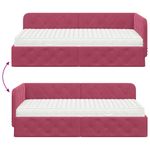 Casa si Gradina - Mobilier - Paturi si accesorii - Paturi - Cadru de pat coltar cu saltea Rosu Vin 100 x 200 cm Catifea - Infinity.ro