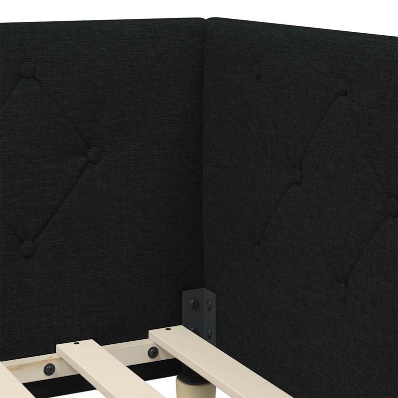 Casa si Gradina - Mobilier - Paturi si accesorii - Paturi - Cadru de pat coltar cu saltea Negru 90 x 200 cm tesatura - Infinity.ro