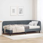Casa si Gradina - Mobilier - Paturi si accesorii - Paturi - Cadru de pat coltar cu saltea Gri inchis 90 x 200 cm Catifea - Infinity.ro